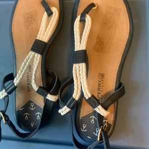 Sperry Nautical Blue and White Sandal